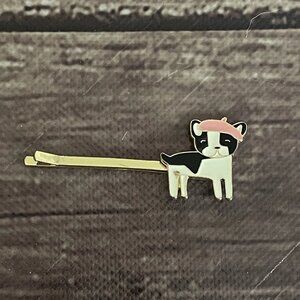 Boston Terrier With Beret Bobby Hair Pin